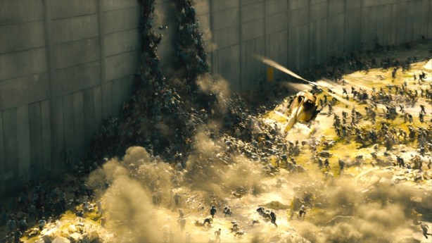 The infected scale the Israeli walls in WORLD WAR Z, from Paramount Pictures and Skydance Productions in association with Hemisphere Media Capital and GK Films. WWZ-VFX-001